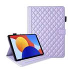 For Xiaomi Redmi Pad SE 8.7 Rhombus Lattice Leather Tablet Case(Purple) - 1