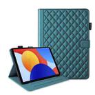 For Xiaomi Redmi Pad SE 8.7 Rhombus Lattice Leather Tablet Case(Dark Green) - 1