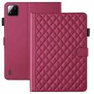 For Xiaomi Pad 7 / 7 Pro Rhombus Lattice Leather Tablet Case(Red) - 2