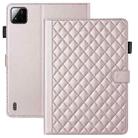 For Xiaomi Pad 7 / 7 Pro Rhombus Lattice Leather Tablet Case(Rose Gold) - 2