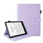 For Amazon Kindle Paperwhite 12th Gen 2024 Rhombus Lattice Leather Tablet Case(Purple) - 1