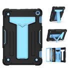 For Amazon Kindle Fire HD 8 2020/Fire 8 Plus T-shaped Bracket Contrast Color Shockproof PC + Silicone Tablet Protective Case(Black+Blue) - 1