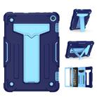 For Amazon Kindle Fire HD 8 2020/Fire 8 Plus T-shaped Bracket Contrast Color Shockproof PC + Silicone Tablet Protective Case(Navy+Blue) - 1