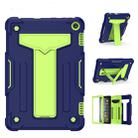 For Amazon Kindle Fire HD 8 2020/Fire 8 Plus T-shaped Bracket Contrast Color Shockproof PC + Silicone Tablet Protective Case(Navy+Green) - 1
