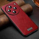 For vivo X100s SULADA Shockproof TPU + Handmade Leather Phone Case(Red) - 1