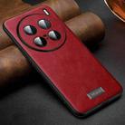 For vivo X100 Ultra SULADA Shockproof TPU + Handmade Leather Phone Case(Red) - 1