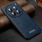 For vivo X100 Ultra SULADA Shockproof TPU + Handmade Leather Phone Case(Blue) - 1