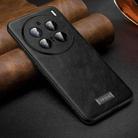 For vivo X200 Pro SULADA Shockproof TPU + Handmade Leather Phone Case(Black) - 1
