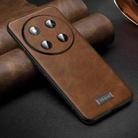 For Honor X60 Pro SULADA Shockproof TPU + Handmade Leather Phone Case(Brown) - 1