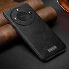 For Honor X60 SULADA Shockproof TPU + Handmade Leather Phone Case(Black) - 1