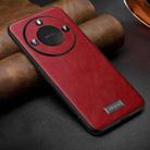 For Honor X60 SULADA Shockproof TPU Hybrid Handmade Leather Phone Case(Red) - 1