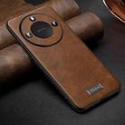 For Honor X60 SULADA Shockproof TPU + Handmade Leather Phone Case(Brown) - 1