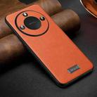 For Honor X60 SULADA Shockproof TPU + Handmade Leather Phone Case(Orange) - 1