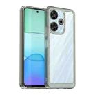 For Redmi Note 13R Colorful Series Acrylic Hybrid TPU Phone Case(Transparent Grey) - 1