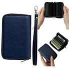 Solid Color 11-cards Zipper Card Bag(Blue) - 1