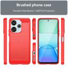 For Xiaomi Poco M6 4G Brushed Texture Carbon Fiber TPU Phone Case(Red) - 2