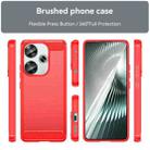 For Xiaomi Poco F6 Carbon Fiber Brushed Texture TPU Phone Case(Red) - 2