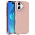 For iPhone 16 Wheat Straw TPU Phone Case(Pink) - 1