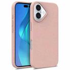 For iPhone 16 Plus Wheat Straw TPU Phone Case(Pink) - 1