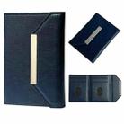 Solid Color Metal Buckle Card Bag(Blue) - 1