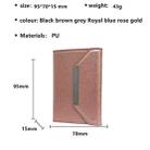 Solid Color Metal Buckle Card Bag(Rose Gold) - 3