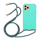 For iPhone 16 Pro Wheat Straw Material + TPU Phone Case with Lanyard(Green) - 1