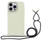 For iPhone 16 Pro Max Wheat Straw Material + TPU Phone Case with Lanyard(White) - 1