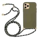 For iPhone 16 Pro Max Wheat Straw Material + TPU Phone Case with Lanyard(Army Green) - 1