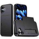 For iPhone 16 Shockproof Armor Phone Case with Card Slot(Black) - 1