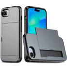 For iPhone SE 2024 Shockproof Armor Phone Case with Card Slot(Grey) - 1