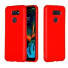 For LG K40S Pure Color Liquid Silicone Shockproof Full Coverage Protective Case(Red) - 1