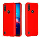 For Motorola Moto E6s (2020) Pure Color Liquid Silicone Shockproof Full Coverage Protective Case(Red) - 1