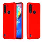 For Motorola Moto G8 Power Pure Color Liquid Silicone Shockproof Full Coverage Protective Case(Red) - 1