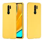 For Xiaomi Redmi 9 Pure Color Liquid Silicone Shockproof Full Coverage Protective Case(Yellow) - 1