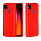 For Xiaomi Redmi 9C Pure Color Liquid Silicone Shockproof Full Coverage Protective Case(Red) - 1