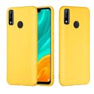 For Huawei Y8s Pure Color Liquid Silicone Shockproof Full Coverage Protective Case(Yellow) - 1