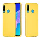 For Huawei Y7p / P40 Lite E Pure Color Liquid Silicone Shockproof Full Coverage Protective Case(Yellow) - 1