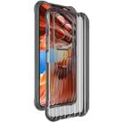 For Honor 200 Pro IMAK Corrugated Texture Airbag TPU Phone Case(Transparent Black) - 1