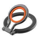 360 Rotations MagSafe Magnetic Finger Ring with Phone Holder(Black + Orange) - 1
