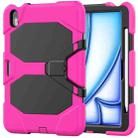 For iPad Air 11 2024 Colorful Silicone Heavy Duty Hybrid PC Tablet Case(Rose Red) - 1