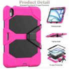 For iPad Air 11 2024 Colorful Silicone Heavy Duty Hybrid PC Tablet Case(Rose Red) - 2