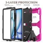 For iPad Air 11 2024 Colorful Silicone Heavy Duty Hybrid PC Tablet Case(Rose Red) - 3