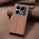 For Infinix Note 40 4G Color Matching RFID Anti-theft Leather Phone Case(Brown) - 3