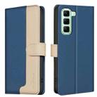 For Infinix Hot 50 5G Color Matching RFID Anti-theft Leather Phone Case(Blue) - 1