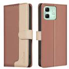 For Infinix Smart 9 / Hot 50i Color Matching RFID Anti-theft Leather Phone Case(Brown) - 1