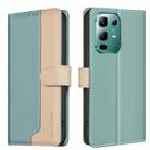 For Infinix Note 50X 5G Color Matching RFID Anti-theft Leather Phone Case(Green) - 1