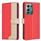 For Infinix Note 50X 5G Color Matching RFID Anti-theft Leather Phone Case(Red) - 1