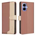 For Infinix Smart 10 4G Color Matching RFID Anti-theft Leather Phone Case(Brown) - 1