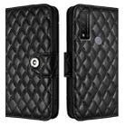 For TCL 20 R 5G Rhombic Texture Flip Leather Phone Case with Lanyard(Black) - 2