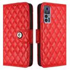 For TCL 30 4G / 30 5G / 30 Plus Rhombic Texture Flip Leather Phone Case with Lanyard(Red) - 2